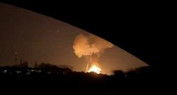 لحظه حمله موشکی در نزدیکی فرودگاه اربیل عراق  +فیلم