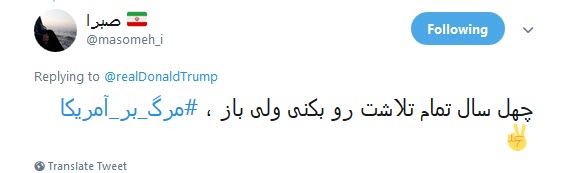 چهل سال شکست آمریکا یعنی فارسی صحبت کردن ترامپ!