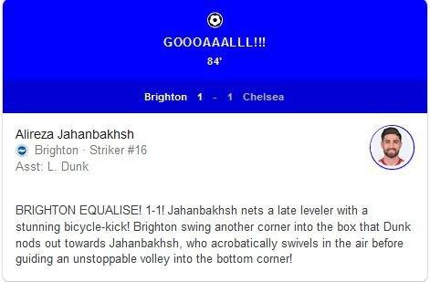 سوپر گل زیبای علیرضا جهانبخش به چلسی