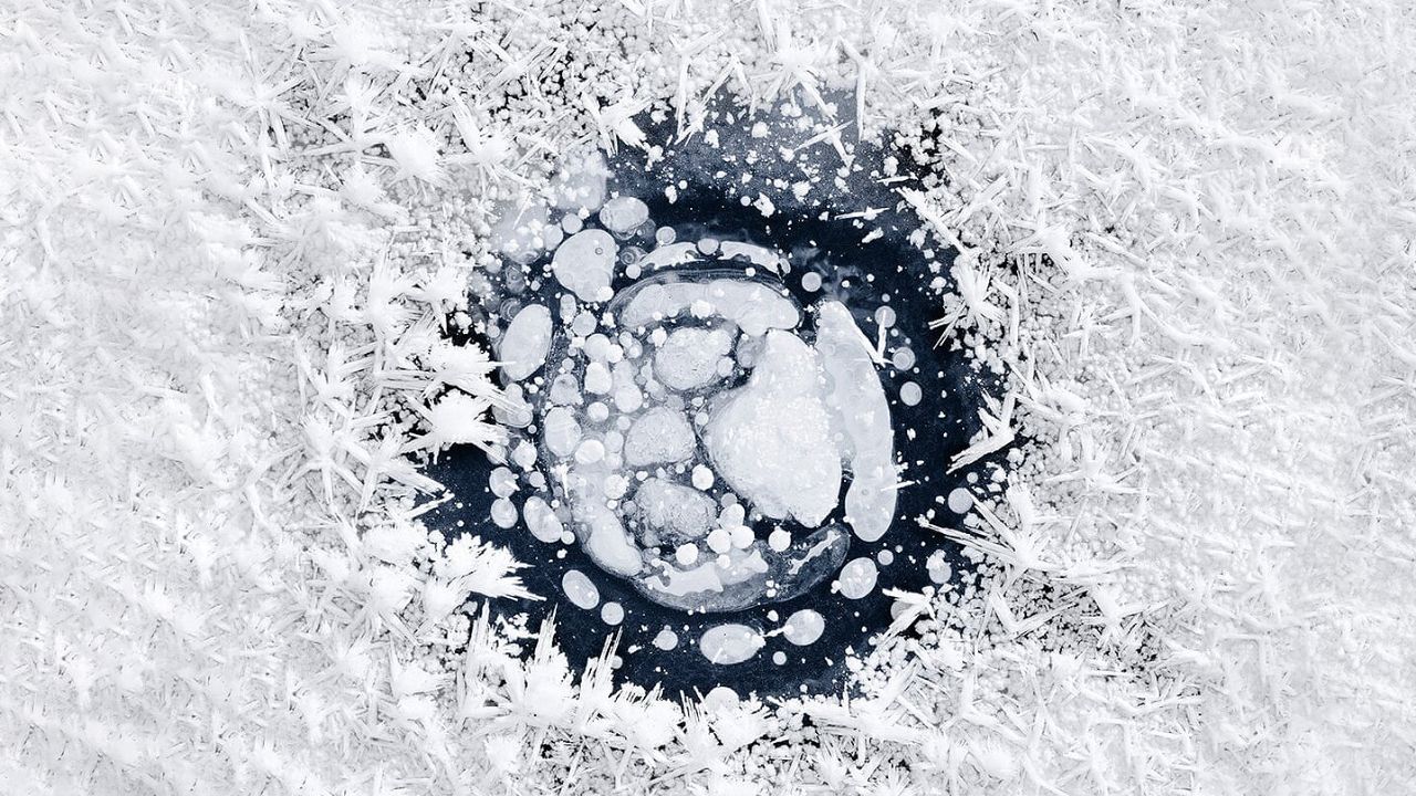  حباب‌های یخ‌زده متان