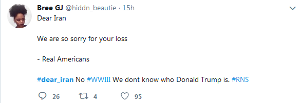 دلجویی مردم آمریکا از ملت ایران با هشتگ Dear_Iran#