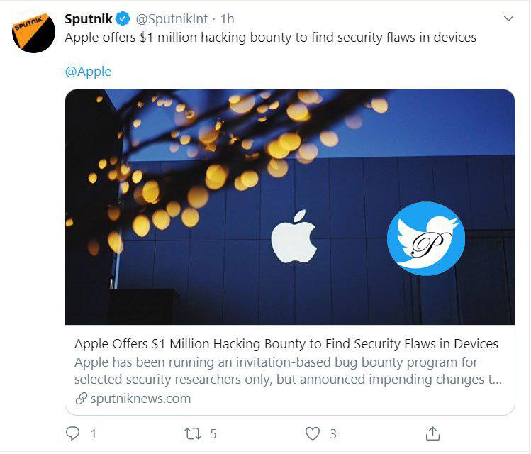 اپل ۱ میلیون دلار به هکر‌ها پاداش می‌دهد