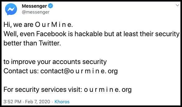 هک شدن صفحات کاربری فیسبوک و مسنجر در توئیتر و اینستاگرام