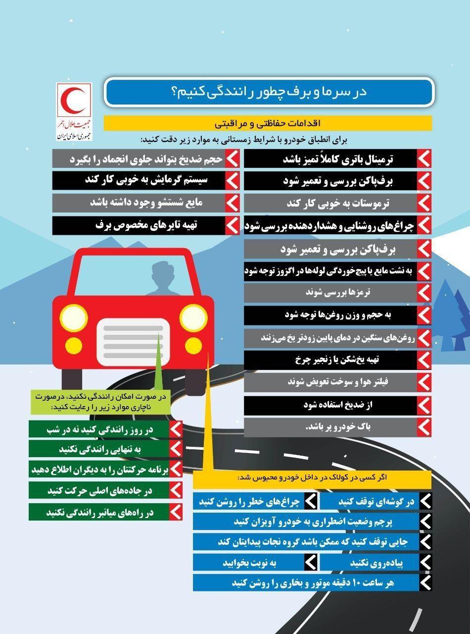 نکات مهم رانندگی در برف و یخبندان