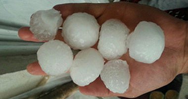 ویدیویی از بارش تگرگ در ابعاد توپ گلف