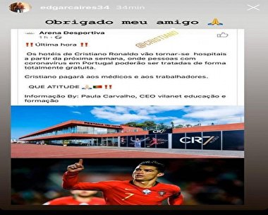 رونالدو؛ هتل‌هایش را به بیمارستان تخصصی کرونا تبدیل  کرد