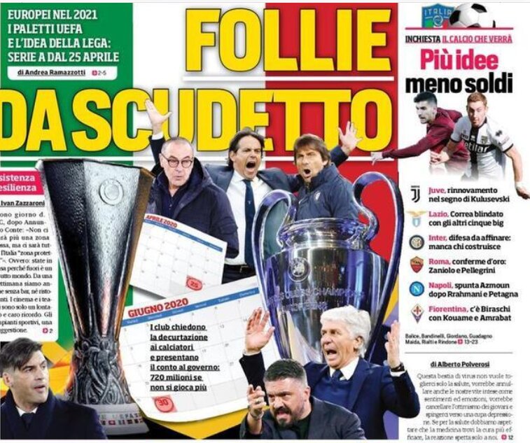 نام سردار آزمون روی جلد روزنامه معتبر ایتالیایی نام سردار آزمون روی جلد روزنامه معتبر ایتالیایی