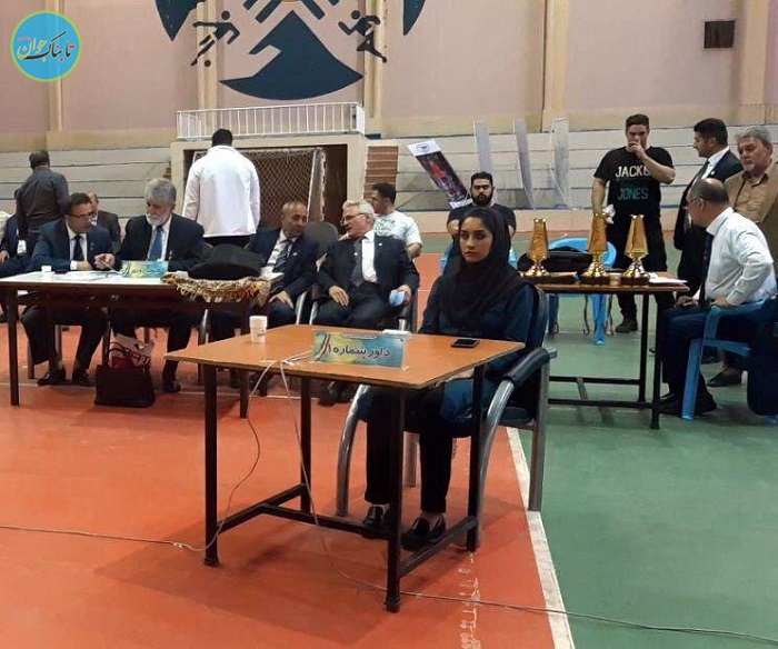 قضاوت یک خانم ایرانی در وزنه‌برداری+عکس