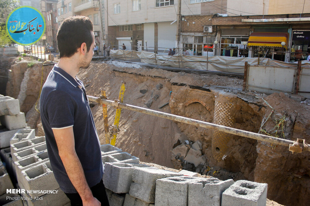 بیرون آمدن آثار تاریخی از دل خاک در تبریز