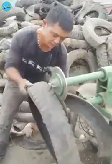 خلاقیت دیدنی با لاستیک های کهنه ماشین+ فیلم