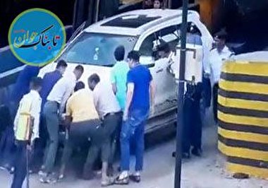 اقدام دیوانه وار راننده خودروی شاسی بلند + فیلم