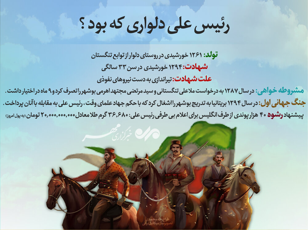 اینفوگرافیک معرفی رئیس علی دلواری