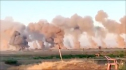 لحظه فروریختن ۴۰ تن بمب با اف ۳۵ و اف ۱۵ بر سر داعشی‌ها + فیلم