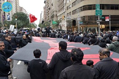 برگزاری عزاداری امام حسین (ع) در خیابان‌های نیویورک + فیلم