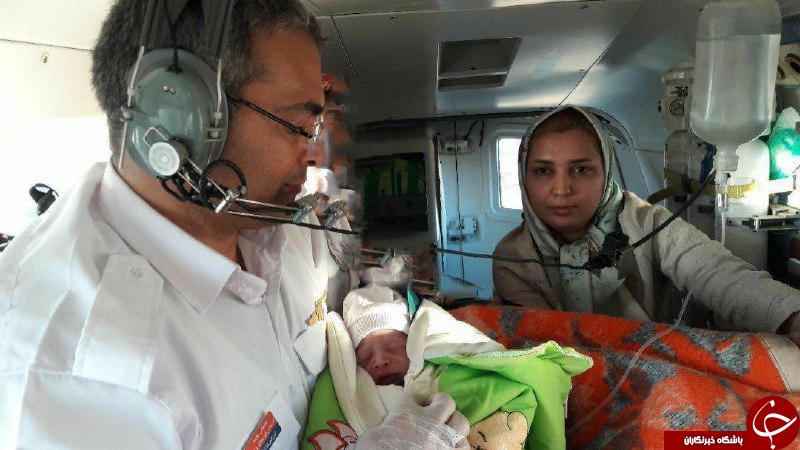 پسر عجولی البرزی که در بالگرد به دنیا آمد! + عکس