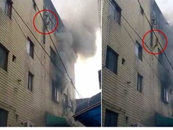 لحظه نجات دختر بچه ۳ ساله از سقوط از طبقه هفتم!