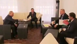 سوتی اردوغان در دیدار با پوتین مقابل خبرنگاران + فیلم