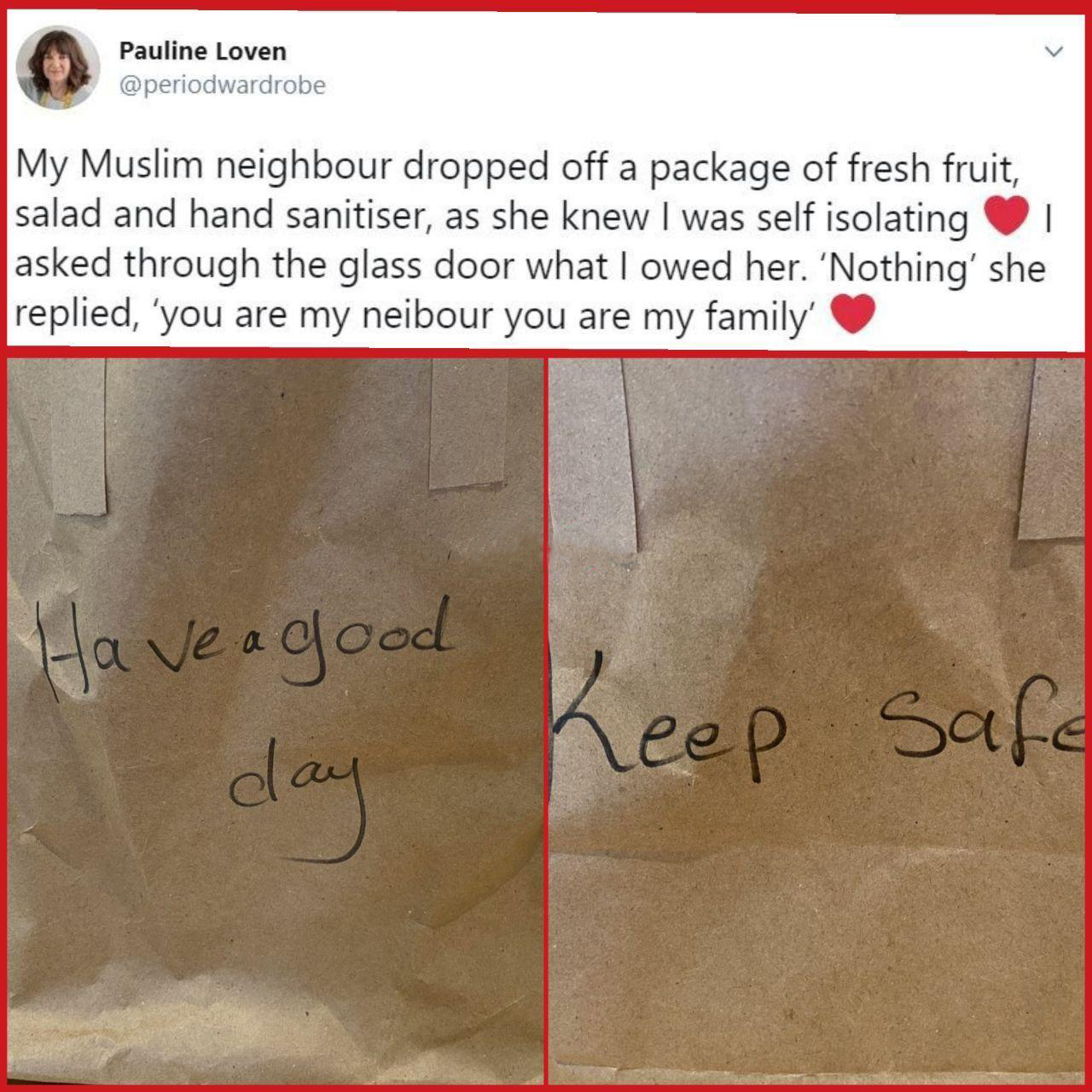 روایت زن انگلیسی از کمک‌های همسایه مسلمانش در قرنطینه خانگی