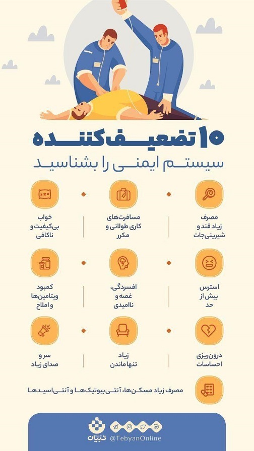 ۱۰ تضعیف‌ کننده سیستم ایمنی را بشناسید (اینفوگرافیک)