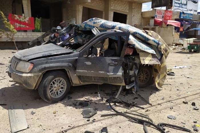 تصاویر خودرویی که مورد حمله پهپاد اسرائیلی قرار گرفت