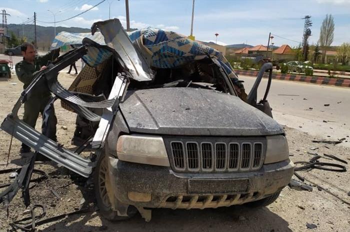 تصاویر خودرویی که مورد حمله پهپاد اسرائیلی قرار گرفت