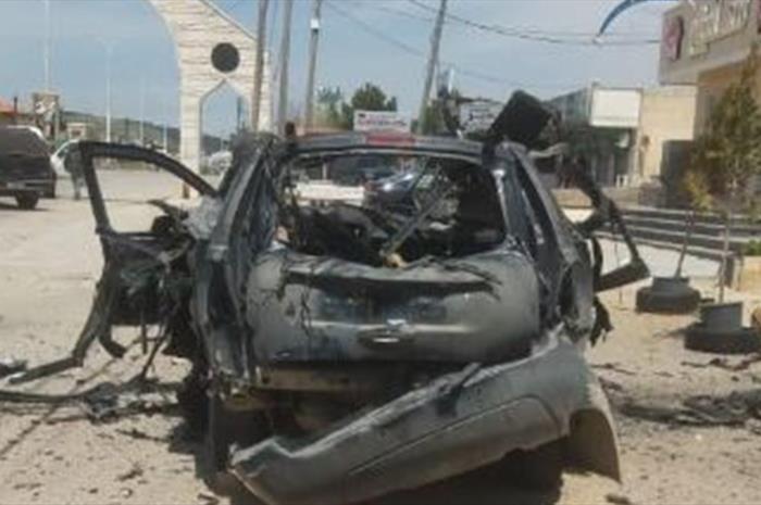 تصاویر خودرویی که مورد حمله پهپاد اسرائیلی قرار گرفت