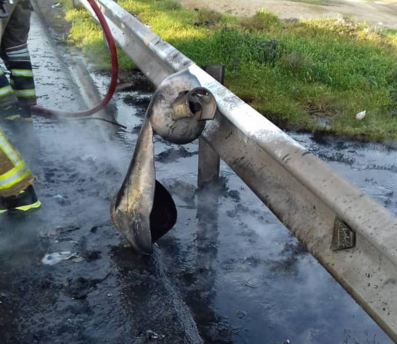 انفجار خودرو سواری هیوندا در آزادراه تهران-قم بر اثر اقدام ضدکرونایی راننده!