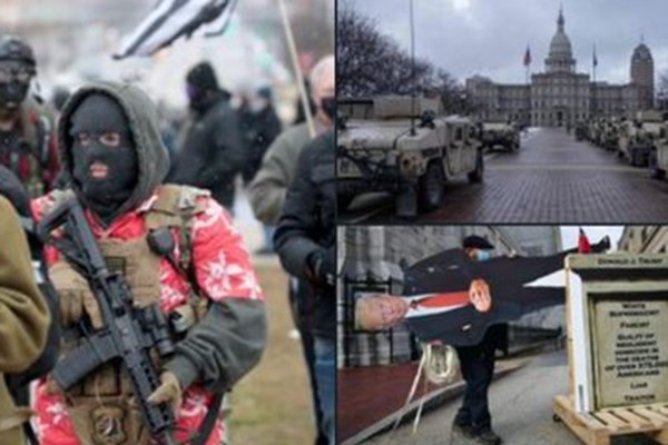 تجمع معترضان مسلح در مقابل کنگره‌های ایالتی آمریکا + فیلم