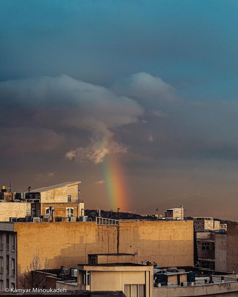 تصاویر خارق العاده از آسمان تهران پس از باران دیروز