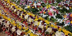 حرم‌های کربلا در اعیاد شعبانیه با ۲ هزار شاخه گل تزئین شد+فیلم