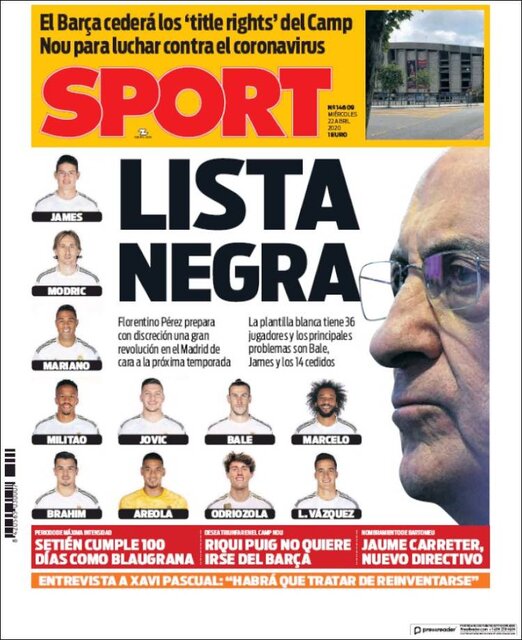 انتشار لیست سیاه بازیکنان رئال مادرید انتشار لیست سیاه بازیکنان رئال مادرید