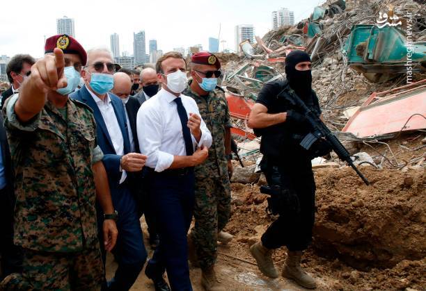 چتر امنیتی ماکرون در بیروت + تصاویر