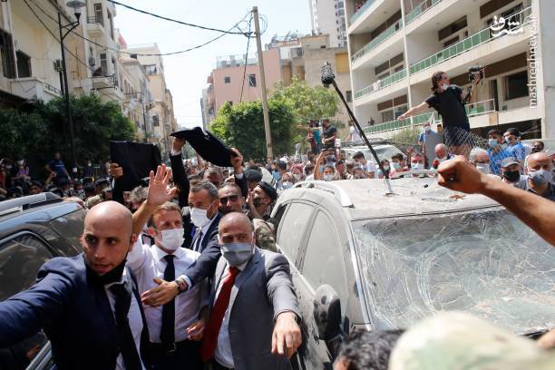 چتر امنیتی ماکرون در بیروت + تصاویر