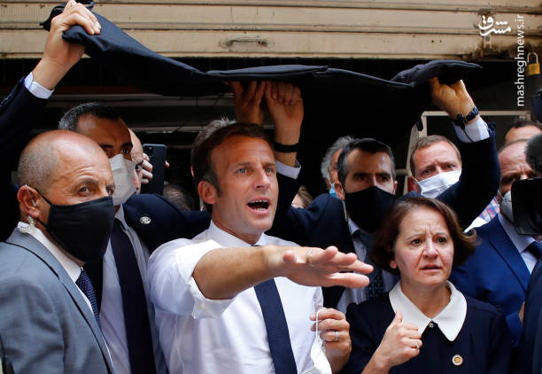 چتر امنیتی ماکرون در بیروت + تصاویر