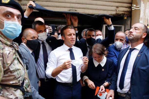 چتر امنیتی ماکرون در بیروت + تصاویر