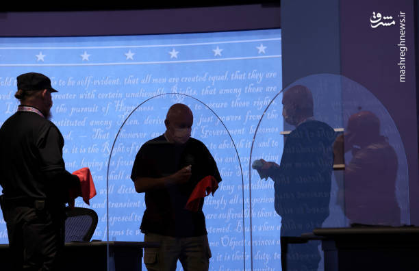 دکور جدید محل مناظره پس از ابتلا ترامپ به کرونا + تصاویر