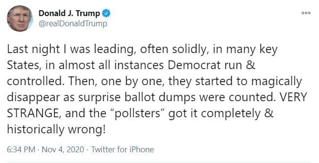 واکنش جدید ترامپ به برگشت نتایج انتخابات