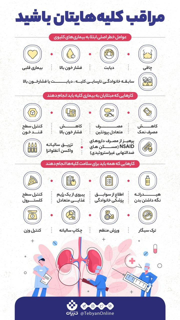 مراقب کلیه‌هایتان باشید + اینفوگرافیک