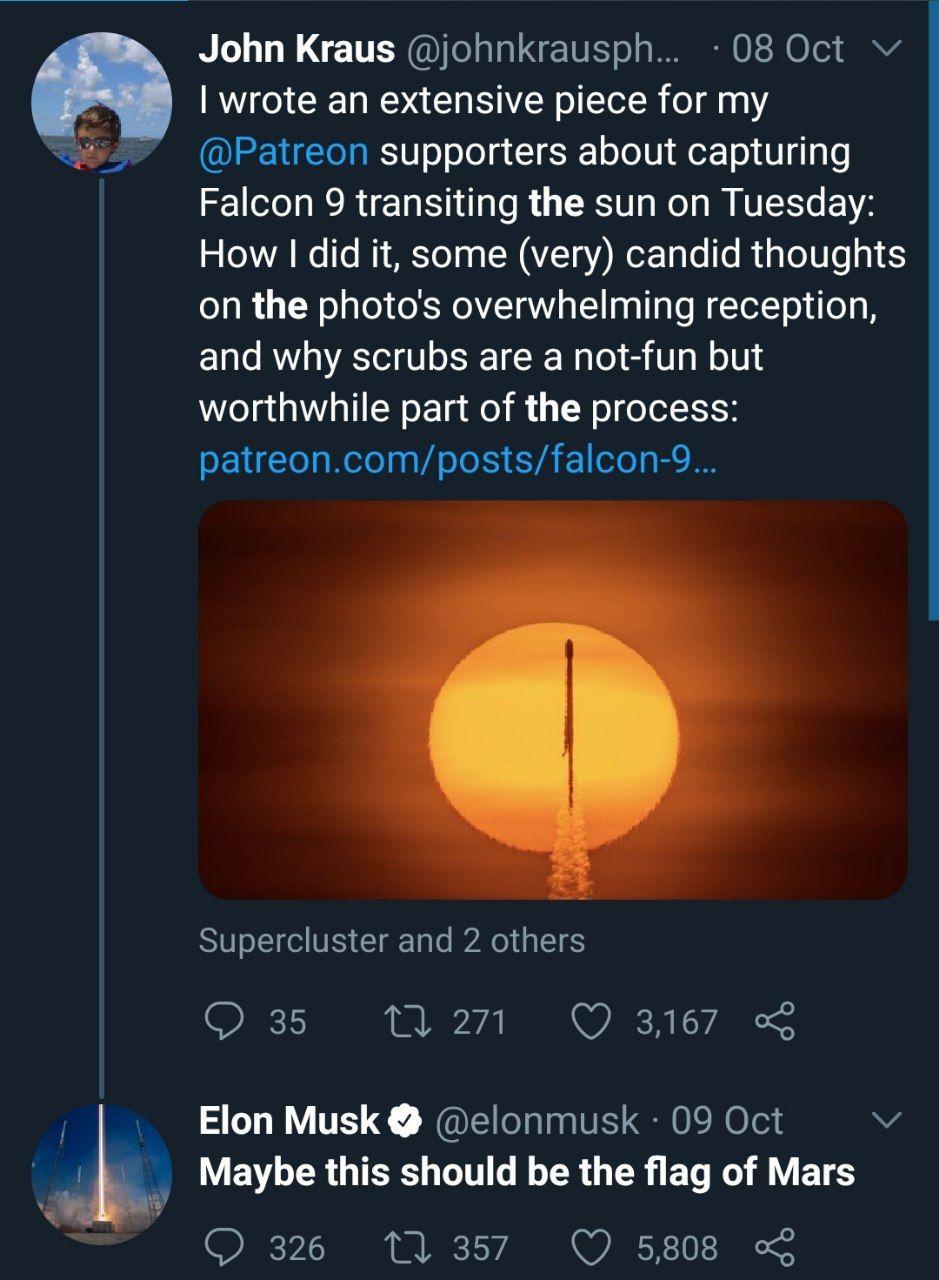 طرح احتمالی پرچم مریخ از نظر ایلان ماسک + عکس