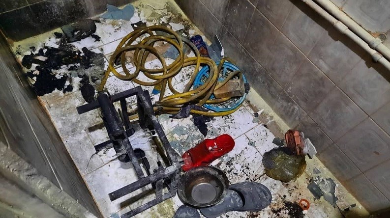 وقوع حادثه هنگام شست وشو با بنزین + تصاویر