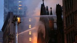 آتش سوزی مهیب در منهتن نیویورک آمریکا +فیلم