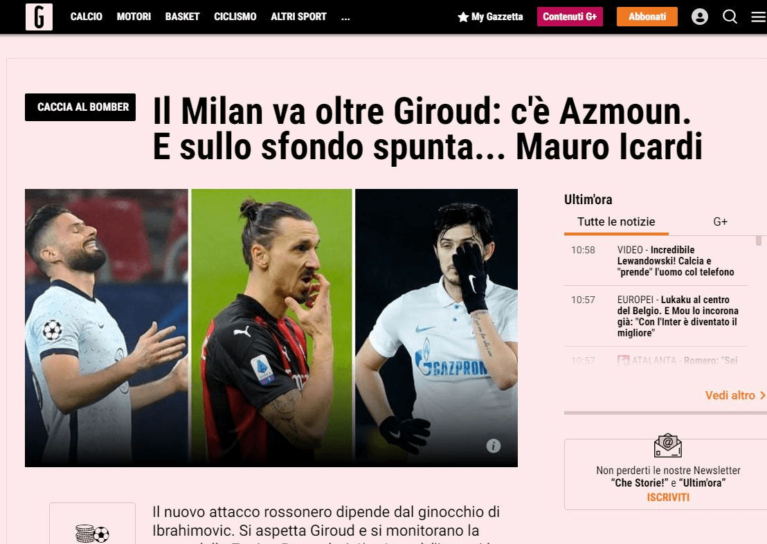 آزمون گزینه جانشینی زلاتان در میلان؟