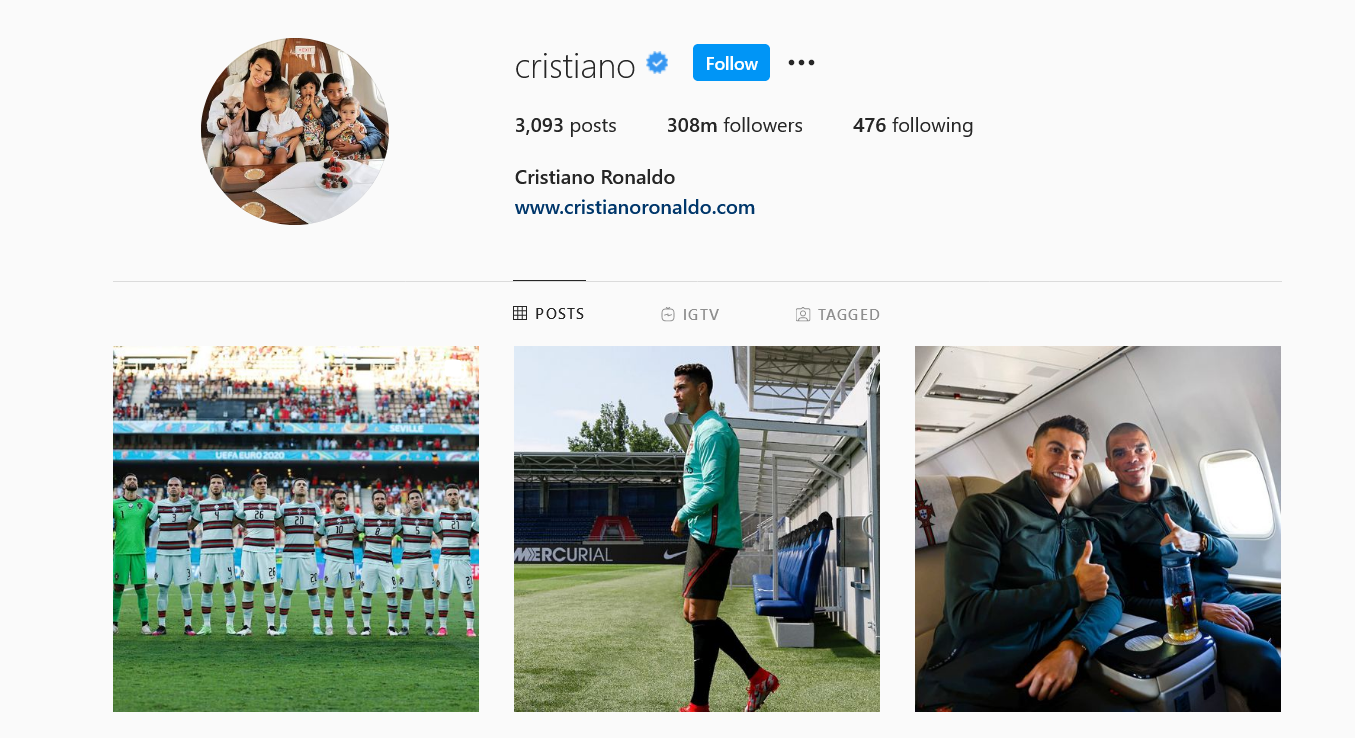 اینستاگرام رونالدو