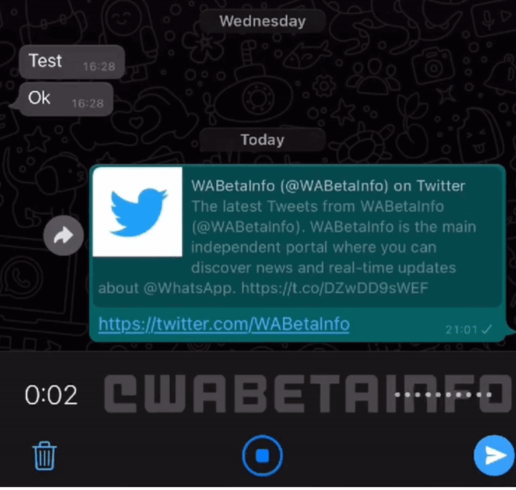 پیام صوتی واتس‌اپ