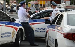 یک خودروی ایرانی، ماشین پلیس ارمنستان + عکس