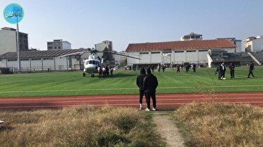 جنجال حضور دو هلی‌کوپتر در ورزشگاه آستارا+ فیلم