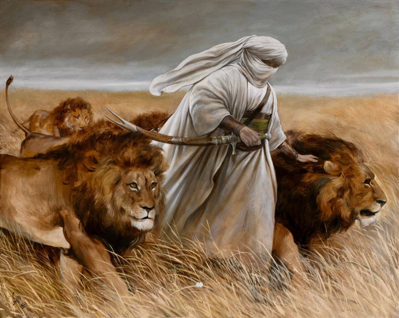 نقاشی جدید حسن روح‌الامین برای شیرِ خدا