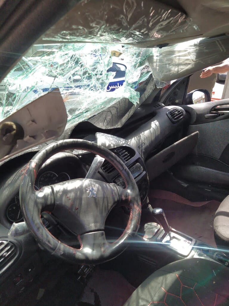 تصادف پژو ۲۰۶ با خودروی پلیس