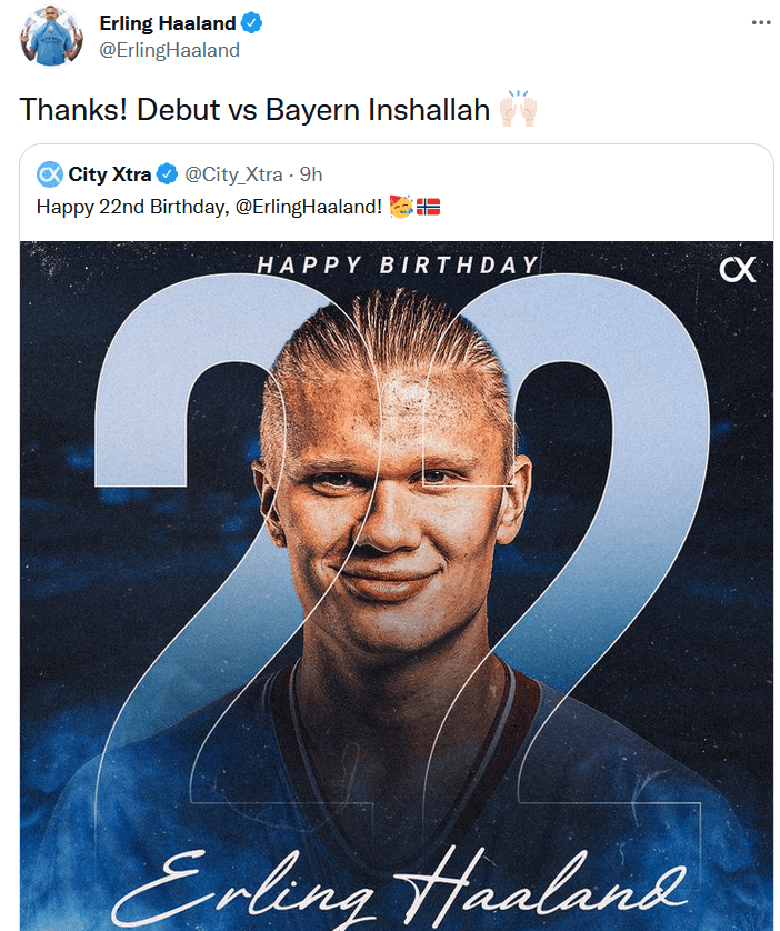 پست جالب هالند با استفاده از واژه ان‌شاءالله