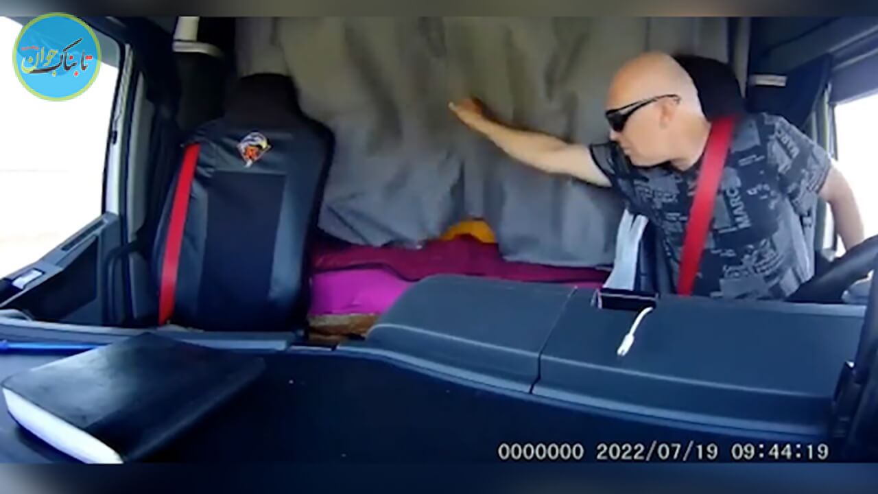 حادثه برای راننده کامیون